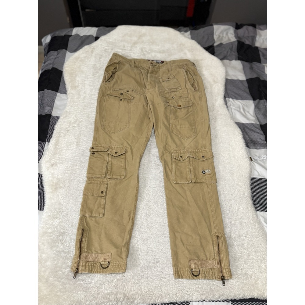 Psyberia Dry Goods Mens Multi Pocket Cargo‎ Straight Y2K Pants Size 38x33